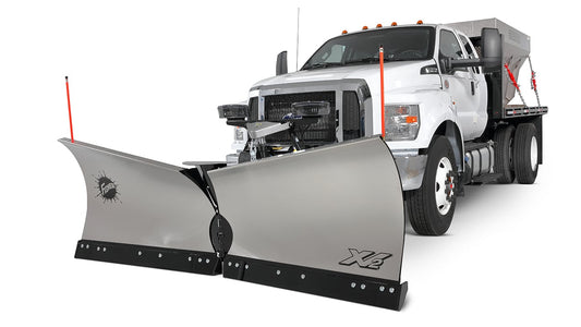 FISHER 8'-6"-XV2 STAINLESS STEEL PLOW INSTALLED